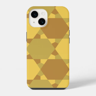 Sand Brown Star Optical Illusion Pattern iPhone 14 Case