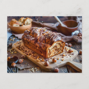 Sand Cake with Cocoa and Hazelnut Cream Holiday Postcard