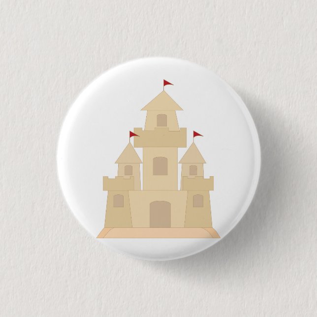 Sand Castle 3 Cm Round Badge (Front)