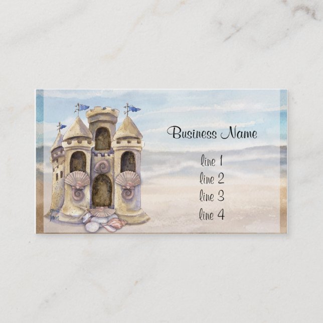 Sand Castle Dreams 2013 Calender Business Card (Front)