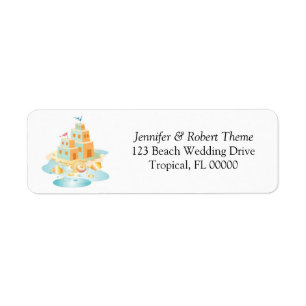 Sand Castle Invitations Return Address Label