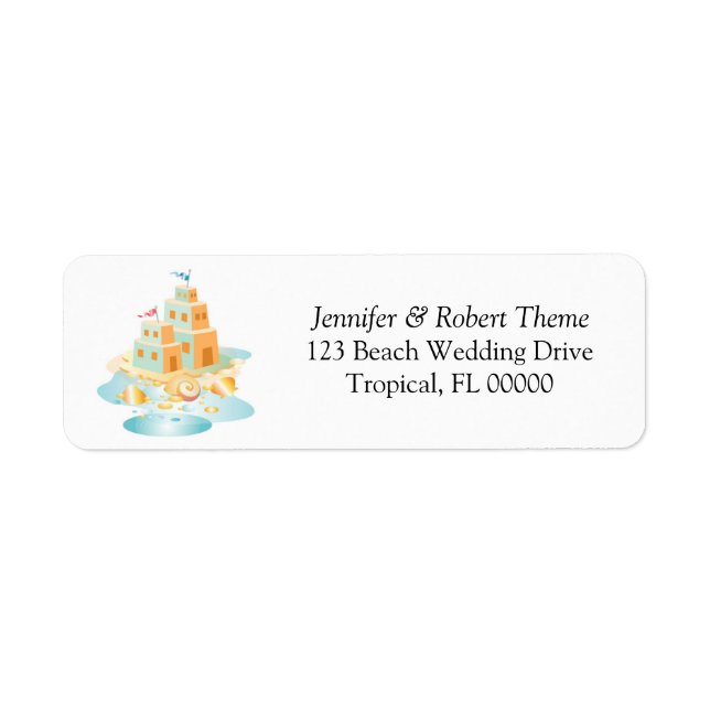 Sand Castle Invitations Return Address Label (Front)
