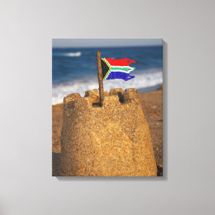 Sand Castle With South African Flag, Umhlanga Canvas Print