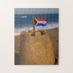 Sand Castle With South African Flag, Umhlanga Jigsaw Puzzle