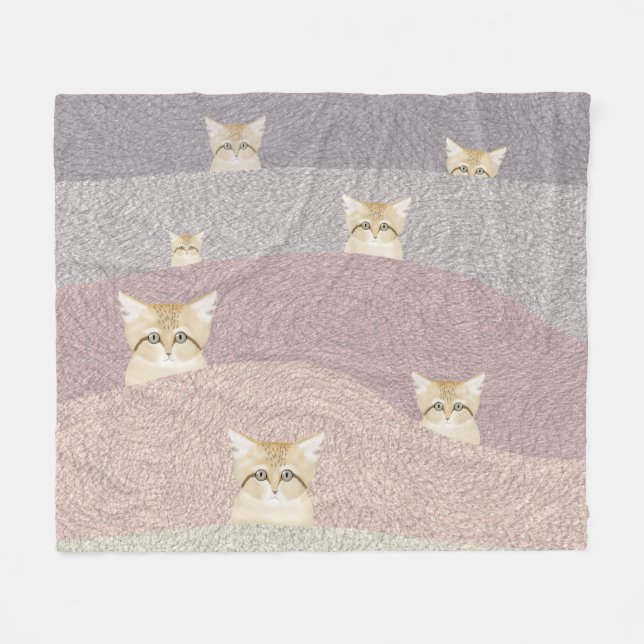 Sand Cats Fleece Throw Blanket (Front (Horizontal))