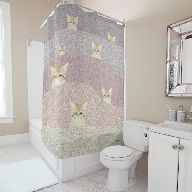 Sand Cats Shower Curtain (In Situ)