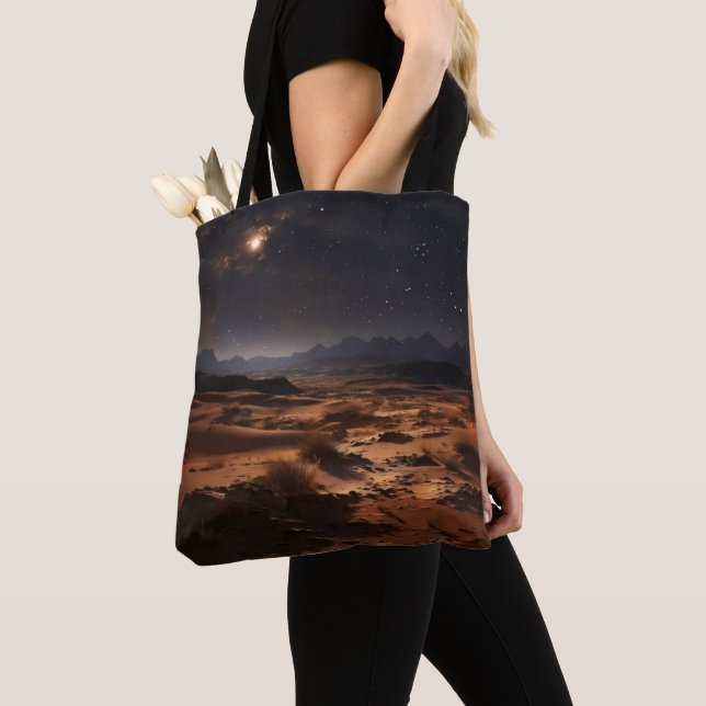Sand Desert at Night Tote Bag (Close Up)