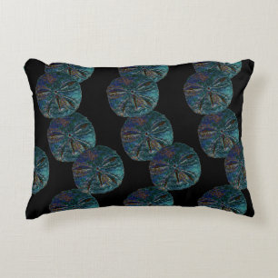 Sand Dollar Abstract Artsy Blue Black Gift Favor Decorative Cushion