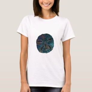 Sand Dollar Abstract Artsy Blue Gift Favor  T-Shirt