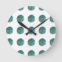 Sand Dollar Abstract Pattern Gift Favour Teal Whit