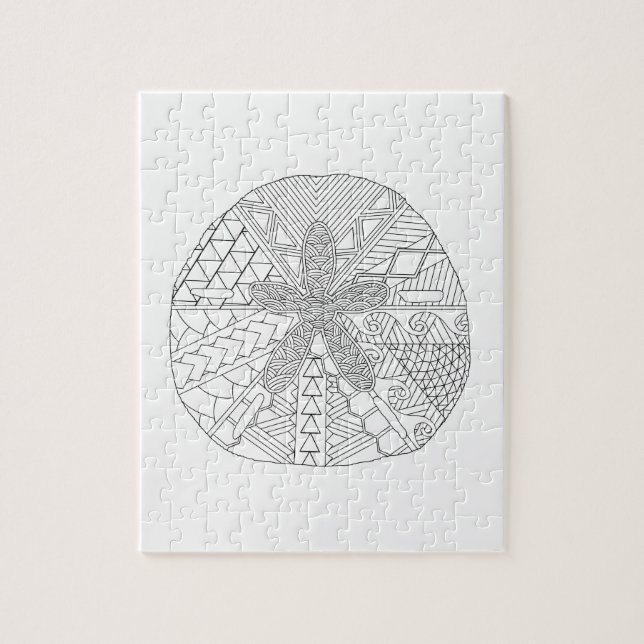 Sand Dollar Adult Colouring Puzzle (Vertical)