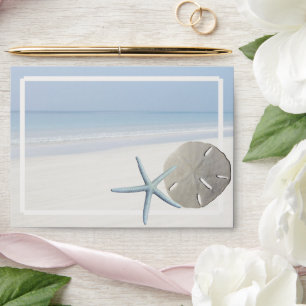 Sand Dollar and Starfish Beach Wedding Envelope