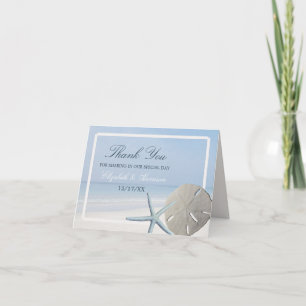 Sand Dollar and Starfish Beach Wedding Thank You
