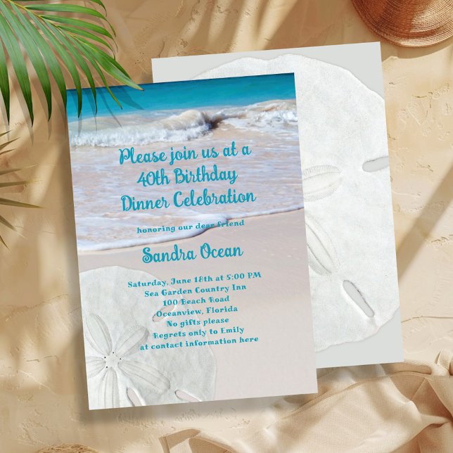 Sand Dollar Beach Birthday Party Invitation (Creator Uploaded)
