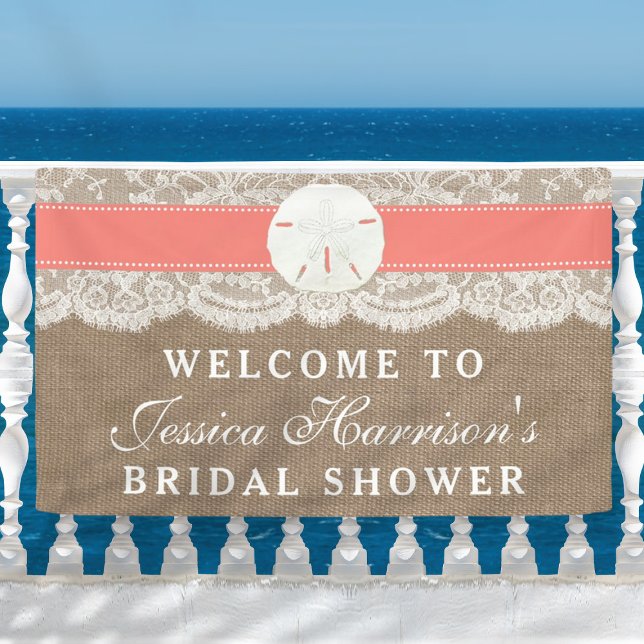 Sand Dollar Beach Bridal Shower - Coral Banner (Creator Uploaded)