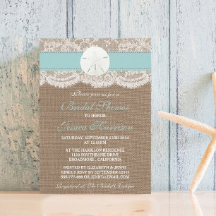 Sand Dollar Beach Bridal Shower - Turquoise Invitation