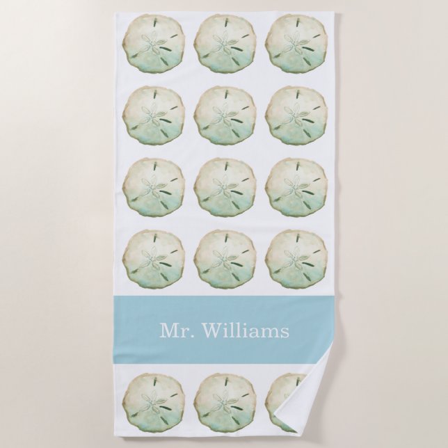 Sand Dollar Beach Custom Mr Name Towel (Front)