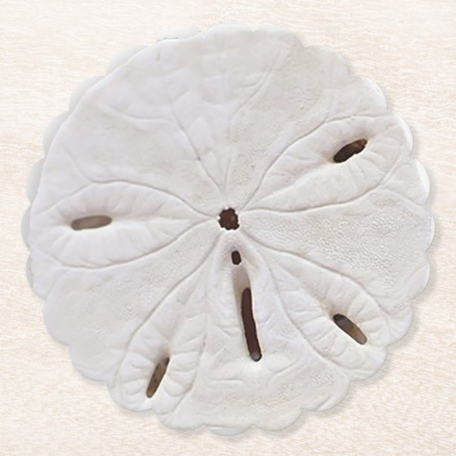 Sand Dollar Beach Front Wedding Coaster (Front)