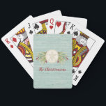 Sand Dollar Beach Playing Cards<br><div class="desc">A Christmas beach themed set of playing cards with a pretty sand dollar among sea grasses and berries. This design has a weathered textured wood background and can be personalised with your name.  Makes a great Christmas stocking stuffer or gift. Designed for you by Blackberry Boulevard.</div>