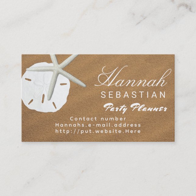Sand Dollar Beach Sand Occupation Business Card (Front)