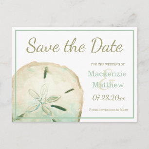 Sand Dollar Beach Save the Date Announcement Postcard
