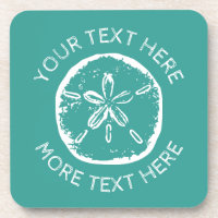 Sand dollar beach shell plastic beverage coaster