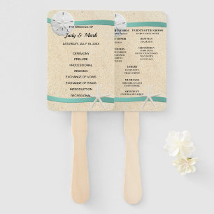 Sand Dollar Beach Wedding Program Fans