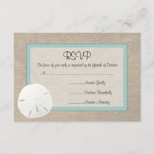 Sand Dollar Beach Wedding RSVP card