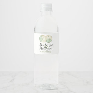Sand Dollar Beach Wedding Water Bottle Label