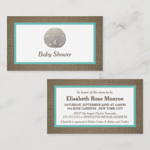Sand Dollar & Burlap Baby Shower Invitation