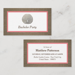 Sand Dollar & Burlap Bachelor Party Invitation