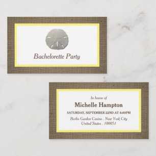 Sand Dollar & Burlap Bachelorette Party Invitation