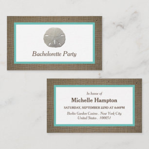 Sand Dollar & Burlap Bachelorette Party Invitation