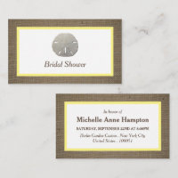 Sand Dollar & Burlap Bridal Shower Ticket Invite