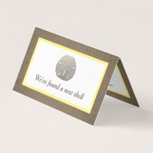 Sand Dollar & Burlap Change of Address Card