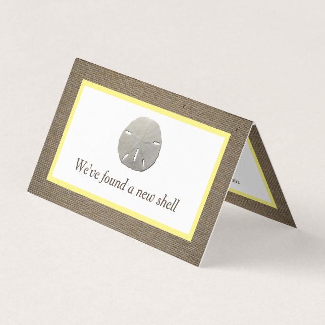 Sand Dollar & Burlap Change of Address Card (Front)