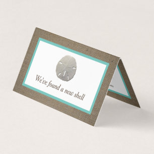 Sand Dollar & Burlap Change of Address Card