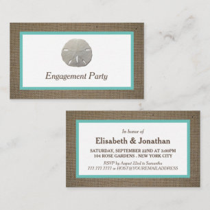 Sand Dollar & Burlap Engagement Party Invitation