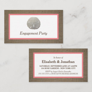 Sand Dollar & Burlap Engagement Party Invitation