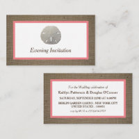 Sand Dollar & Burlap Evening Event Ticket Invite