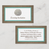 Sand Dollar & Burlap Evening Event Ticket Invite