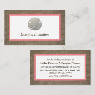 Sand Dollar & Burlap Evening Invitation