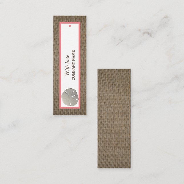 Sand Dollar & Burlap Gift Tag (Front/Back)