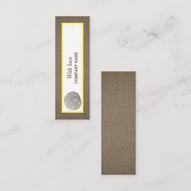 Sand Dollar & Burlap Gift Tag (Front/Back)