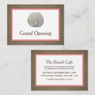 Sand Dollar & Burlap Grand Opening Ceremony Card