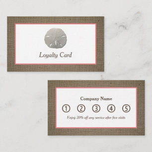 Sand Dollar & Burlap Loyalty Card