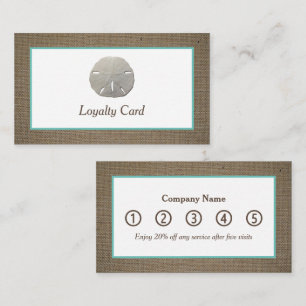 Sand Dollar & Burlap Loyalty Card