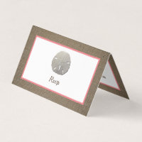 Sand Dollar & Burlap Photo RSVP Card
