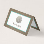 Sand Dollar & Burlap Photo Save The Date Card<br><div class="desc">Sand Dollar & Burlap Photo Save The Date Cards by The Business Card Store.</div>