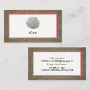 Sand Dollar & Burlap RSVP Card